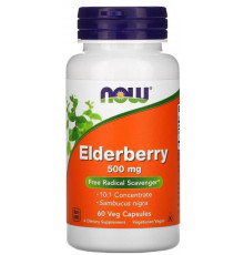 Бузина Now Foods Elderberry 500 мг 60 вег капс
