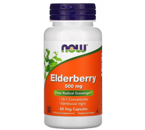 Бузина Now Foods Elderberry 500 мг 60 вег капс