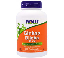 Гінкго білоба Now Foods Ginkgo Biloba 60 мг 240 вег капсул