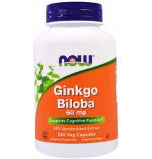 Гінкго білоба Now Foods Ginkgo Biloba 60 мг 240 вег капсул