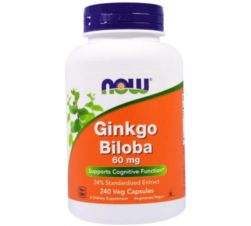 Гінкго білоба Now Foods Ginkgo Biloba 60 мг 240 вег капсул