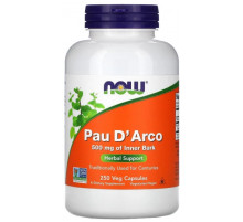 По д'арко (кора муравъиного дерева)  Now Foods  Pau D'Arco 500 мг 250 вег капс