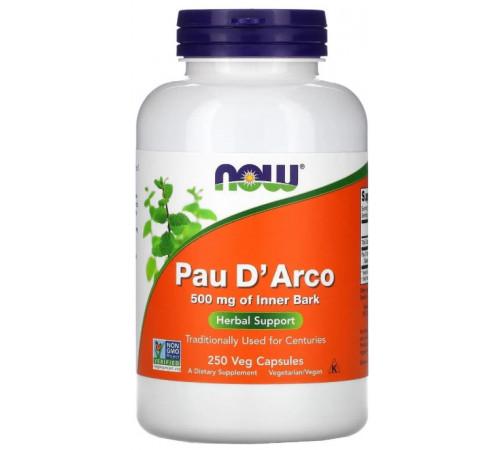По д'арко (кора муравъиного дерева)  Now Foods  Pau D'Arco 500 мг 250 вег капс