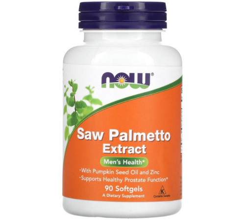 Со Пальметто Saw Palmetto Now Foods 160 мг 90 гелевых капсул