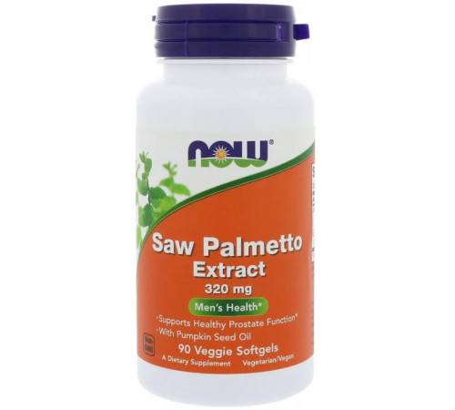 Со Пальметто для чоловіків Now Foods Saw Palmetto 320 мг 90 гел капс