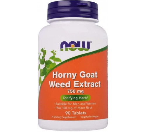 Горянка з макою Now Foods Horny Goat Weed 750 мг 90 таб