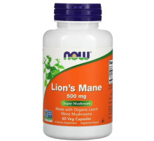 Їжовик гребінчастийї Now Foods Lion's Mane 500 мг 60 капс