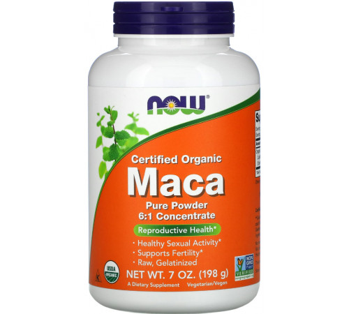 Мака (Maca) корінь, Now Foods,  вегетаріанский порошок 198 г