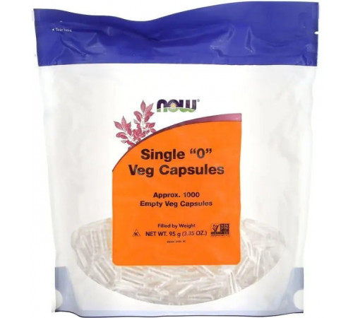 Порожні капсули "0" Now Foods Single "0" Veg Capsules 1000 порожніх вегетаріанських капсул