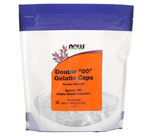 Порожні капсули "00" Now Foods Double "00" Gelatin Caps 750 порожніх жел капс