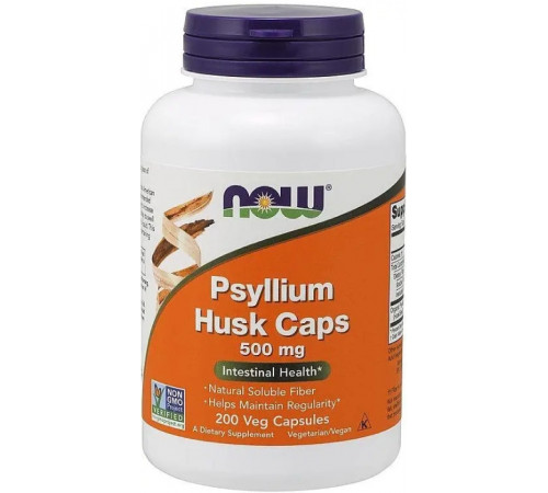 Подорожник (лушпиння із насіння) псилліум Now Foods Psyllium Husk 500 мг 200 капс