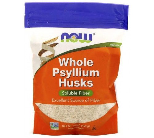 Подорожник (ціла лушпайка)  Now Foods Whole Psyllium Husks 454 г