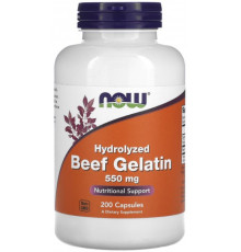 Гідролізат яловичого желатину Now Foods Beef Gelatin 550 мг 200 капсул