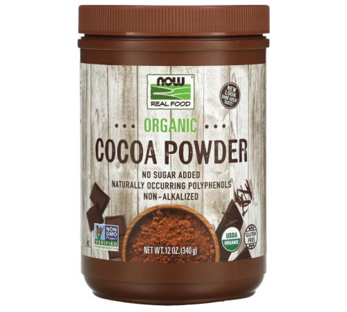 Порошок какао Now Foods Real Food Cocoa Powder 340 г
