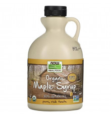 Кленовый сироп сахарозаменитель (янтарный) Now Foods Real Food Maple Syrup органик сорт А 946 мл