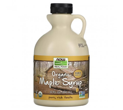 Кленовий сироп цукрозамінник (бурштиновий) Real Food Maple Syrup органік сорт А 946 мл