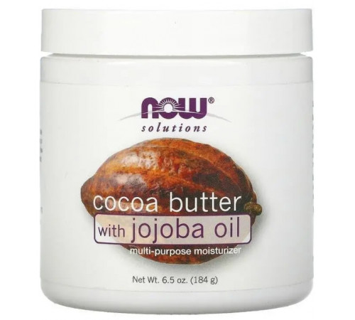 Масло какао з маслом жожоба Now Foods Solutions Cocoa Butter Jojoba Oil 184 мл