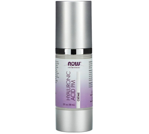 Крем нічний з гіалуроновою кислотою для зволоження шкіри Now Foods Solutions Hyaluronic Acid Creme 59 мл