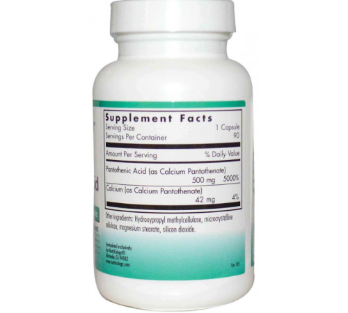 Пантотенова кислота для шкіри Nutricology Pantothenic Acid 90 капс