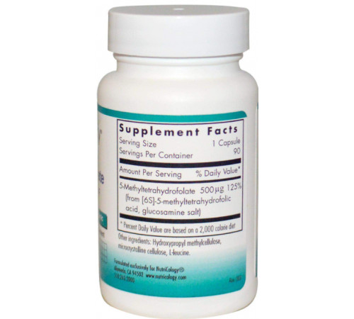 Фолієва кислота для жіночого здоров'я 5-MTHF Nutricology QuatreActiv Folate 90 капс