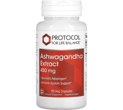 Ашваганда для нервной системы Protocol for Life Balance Ashwagandha 450 мг 90 капс