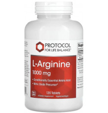 L-аргінін Protocol for Life Balance L-Arginine 1000 мг 120 вег таб