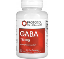 Гамма-аміномасляна кислота (Габа) Protocol for Life Balance GABA 750 мг 120 капс