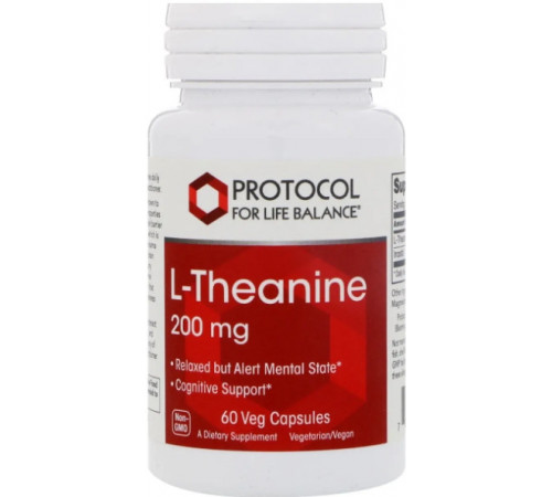 L-теанін Protocol for Life Balance  L-Theanine 200 мг 60 капс