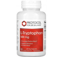 Амінокислота триптофан Protocol for Life Balance L-Tryptophan 500 мг 60 капс
