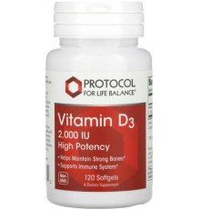 Витамин Д3 Protocol for Life Balance Vitamin D3 2000 МЕ 120 капс