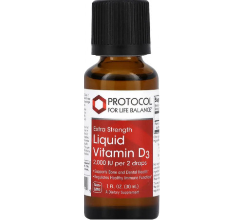 Вітамін D3 Protocol for Life Liquid Vitamin D3 Balance 2000 МО 30 мл