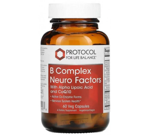 Комплекс вітамінів групи В  Protocol for Life Balance  B Complex Neuro Factors 60 вег капс