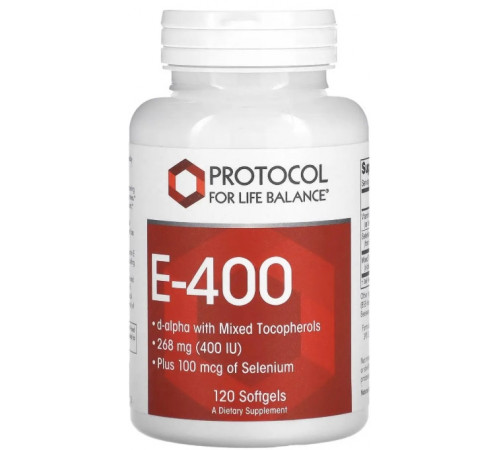Витамин Е Protocol for Life Balance E-400 120 капс