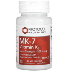 Вітамін К-2 (MK-7) Protocol for Life Balance  MK-7 Vitamin K2 300 мкг 60 капс
