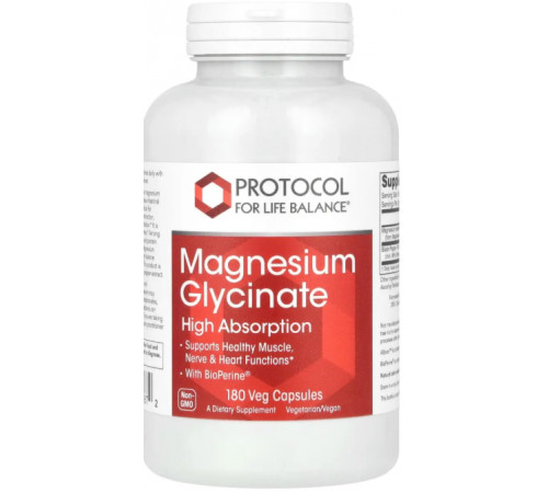 Магнію гліцинат Protocol for Life Balance Magnesium Glycinate 180 капс