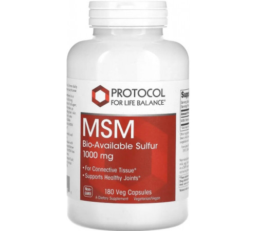 Метилсульфонілметан (МСМ) Protocol for Life Balance MSM 1000 мг 180 капс