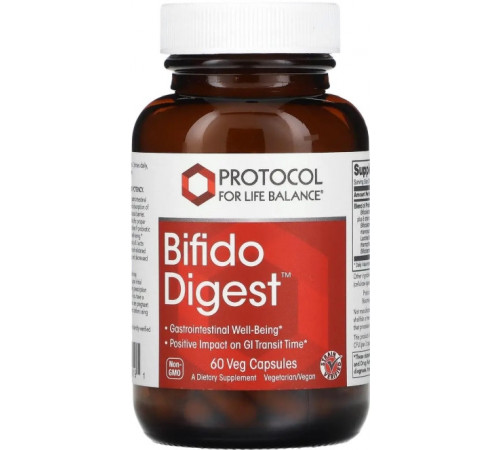 Пробіотики для травлення Protocol for Life Balance Bifido Digest 60 капс