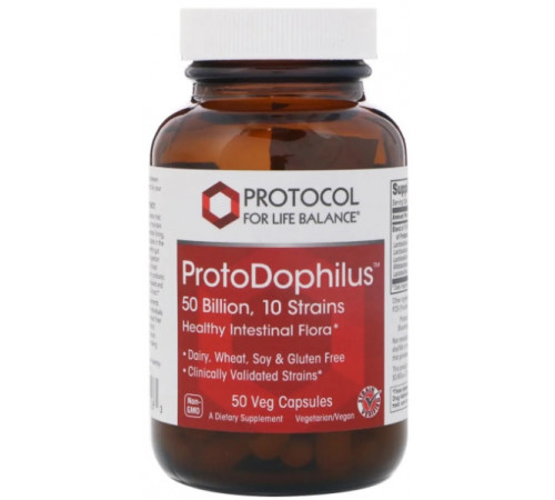 Пробіотики дофілус Protocol for Life Balance ProtoDophilus 50 млрд 10 штаммов 50 капс