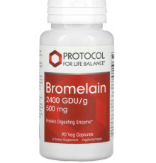 Бромелайн Protocol for Life Balance Bromelain 2400 GDU/г 500 мг 90 раст капс