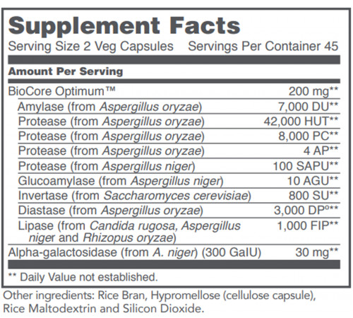 Травні ферменти Protocol for Life Balance BioCore® Enhanced Enzymes&trade 90 капс