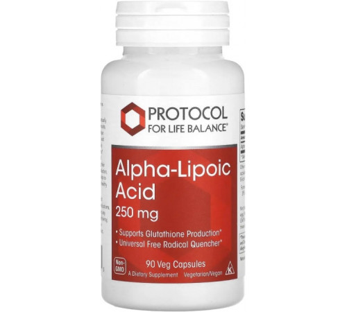 Альфа-ліпоєва кислота Protocol for Life Balance  Alpha-Lipoic Acid 250 мг 90 вег капс
