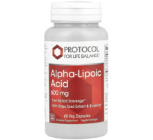 Альфа-липоевая кислота Protocol for Life Balance Alpha-Lipoic Acid  600 мг 60 капс