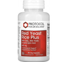 Красный рис комплекс для печени Protocol for Life Balance Red Yeast Rice Plus with CoQ10 90 капс