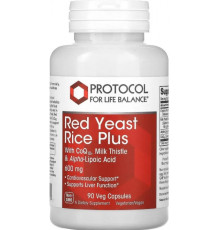 Червоний рис комплекс для печінки Protocol for Life Balance Red Yeast Rice Plus with CoQ10 90 капс