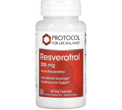 Ресвератрол Protocol for Life Balance  Resveratrol 200 мг 60 вег капс