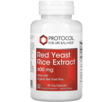 Красный дрожжевой рис Protocol for Life Balance Red Yeast Rice Extract 600 мг 90 вег капс