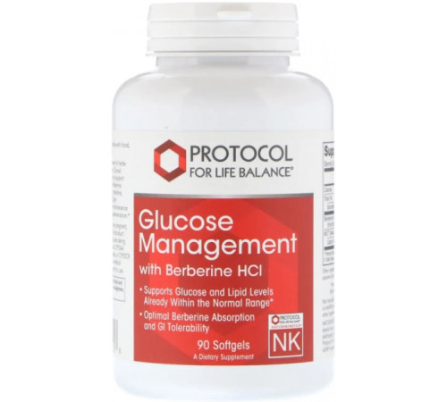Регулирование уровня глюкозы (с береберином) Protocol for Life Balance Glucose Management 90 капс