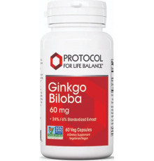 Гінкго Білоба для нервової системи Protocol for Life Balance Ginkgo Biloba 60 мг 60 вег капс