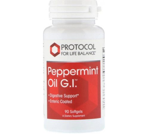 Олія перцевої м'яти Protocol for Life Balance Peppermint Oil G.I. 90 кап