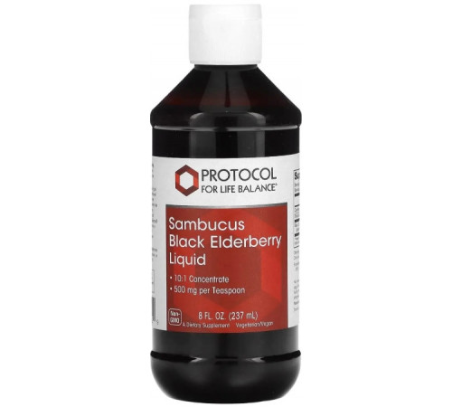 Чорна бузина Protocol for Life Balance Sambucus Black Elderberry Liquid 500 мг